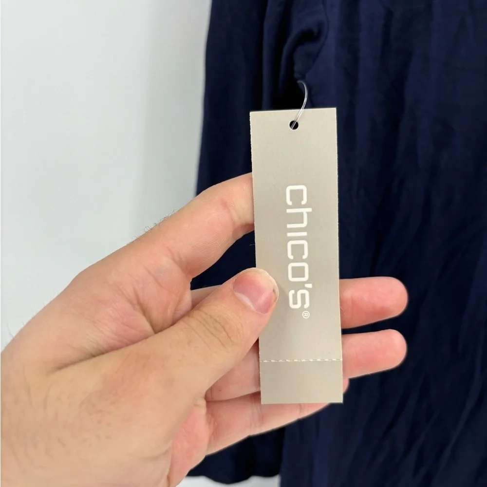 Chicos Navy & Light Blue Super Soft Top - Picture 11 of 16